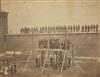 GARDNER, ALEXANDER (1821-1882) Suite of 4 photographs depicting the hanging of the Lincoln conspirators on July 7, 1865.